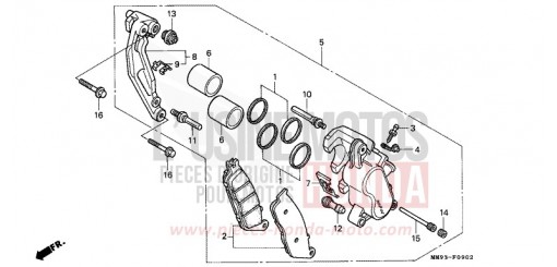 VORDERRAD-BREMSSATTEL (XL600VR) XL600VR de 1994